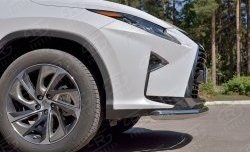 15 649 р. Защита переднего бампера (Ø63 мм, нержавейка) Russtal Lexus RX 200T AL20 дорестайлинг (2015-2017)  с доставкой в г. Тамбов. Увеличить фотографию 3