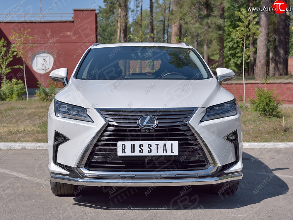 15 649 р. Защита переднего бампера (Ø63 мм, нержавейка) Russtal Lexus RX 200T AL20 дорестайлинг (2015-2017)  с доставкой в г. Тамбов