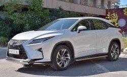 15 649 р. Защита переднего бампера (Ø75х42 мм, нержавейка) Russtal Lexus RX 200T AL20 дорестайлинг (2015-2017)  с доставкой в г. Тамбов. Увеличить фотографию 2