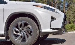 15 649 р. Защита переднего бампера (Ø75х42 мм, нержавейка) Russtal Lexus RX 200T AL20 дорестайлинг (2015-2017)  с доставкой в г. Тамбов. Увеличить фотографию 3