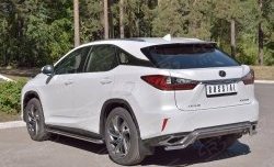 15 299 р. Защита заднего бампера (Ø42 мм волна, нержавейка) SLITKOFF  Lexus RX  200T (2015-2017) AL20 дорестайлинг  с доставкой в г. Тамбов. Увеличить фотографию 2