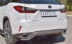 15 299 р. Защита заднего бампера (Ø42 мм волна, нержавейка) SLITKOFF  Lexus RX  200T (2015-2017) AL20 дорестайлинг  с доставкой в г. Тамбов. Увеличить фотографию 3