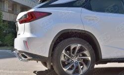 15 299 р. Защита заднего бампера (Ø42 мм волна, нержавейка) SLITKOFF  Lexus RX  200T (2015-2017) AL20 дорестайлинг  с доставкой в г. Тамбов. Увеличить фотографию 4