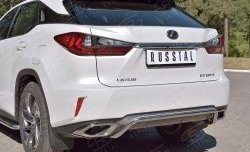 13 999 р. Защита заднего бампера (Ø42 мм волна под машину, нержавейка) Russtal Lexus RX 200T AL20 дорестайлинг (2015-2017)  с доставкой в г. Тамбов. Увеличить фотографию 3