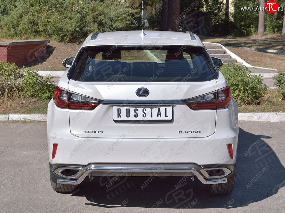 15 299 р. Защита заднего бампера (Ø42 мм волна, нержавейка) SLITKOFF  Lexus RX  200T (2015-2017) AL20 дорестайлинг  с доставкой в г. Тамбов