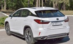 15 649 р. Защита заднего бампера (Ø75x42 мм, нержавейка) Russtal Lexus RX 200T AL20 дорестайлинг (2015-2017)  с доставкой в г. Тамбов. Увеличить фотографию 2