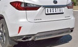 15 649 р. Защита заднего бампера (Ø75x42 мм, нержавейка) Russtal Lexus RX 200T AL20 дорестайлинг (2015-2017)  с доставкой в г. Тамбов. Увеличить фотографию 3