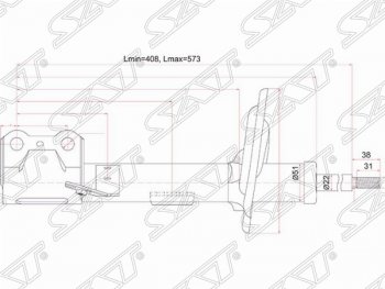 Правый амортизатор передний SAT Lexus RX450H AL10 дорестайлинг (2009-2012)