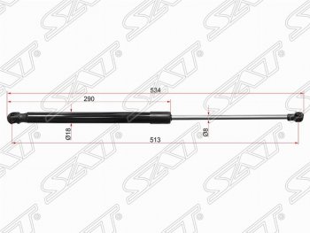 Левый упор капота SAT (газовый)  RX350  AL10, RX450H  AL10