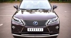 Защита переднего бампера (2 трубыØ63 и 42 мм, нержавейка) Russtal Lexus RX270 AL10 дорестайлинг (2010-2012)