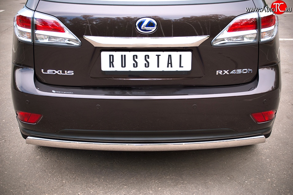 16 849 р. Защита заднего бампера (Ø75x42 мм, нержавейка) Russtal Lexus RX350 AL10 дорестайлинг (2008-2012)  с доставкой в г. Тамбов