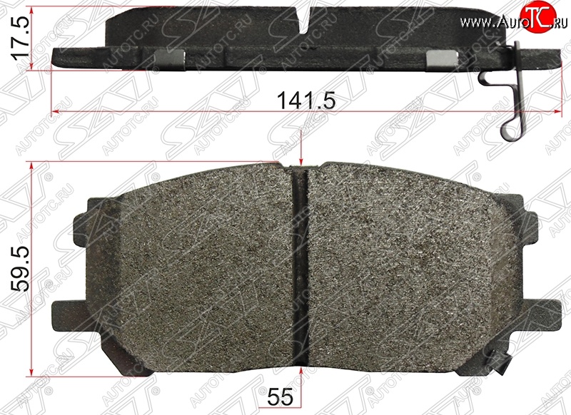 1 299 р. Колодки тормозные SAT (передние)  Lexus RX270  AL10 (2010-2012), Lexus RX350  AL10 (2008-2012), Lexus RX450H  AL10 (2009-2012), Toyota Harrier  XU30 (2003-2013), Toyota Highlander  XU40 (2007-2010)  с доставкой в г. Тамбов