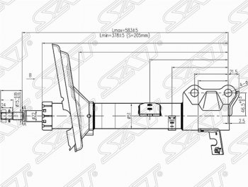 Правый амортизатор задний 4WD SAT Toyota Harrier XU30 (2003-2013)