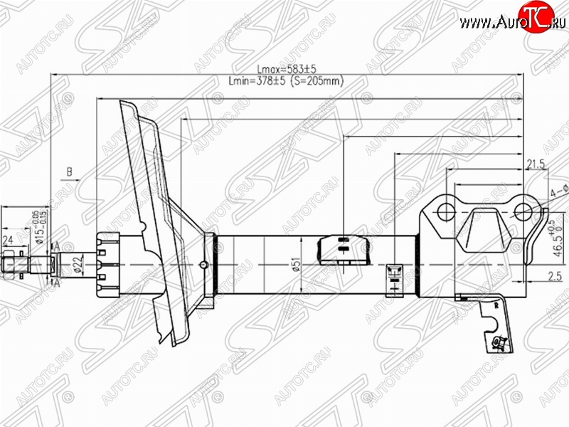 3 499 р. Правый амортизатор задний 4WD SAT Lexus RX400H XU30 рестайлинг (2005-2009)  с доставкой в г. Тамбов