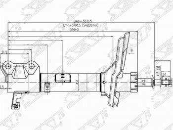 Левый амортизатор задний 4WD SAT Lexus RX400H XU30 рестайлинг (2005-2009)