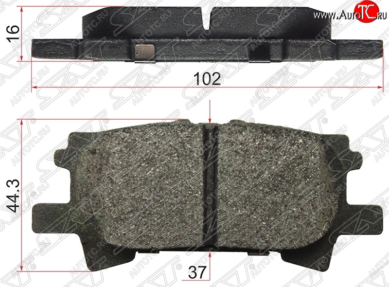 799 р. Колодки тормозные SAT (задние)  Lexus RX300  XU30 (2003-2006), Lexus RX330  XU30 (2003-2006), Lexus RX350  XU30 (2003-2006), Toyota Harrier  XU30 (2003-2013), Toyota Highlander ( XU20,  XU40) (2000-2010), Toyota Kluger ( XU20,  XU40) (2000-2010)  с доставкой в г. Тамбов