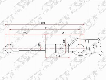 1 239 р. Газовый упор капота SAT  Lexus RX330  XU30 (2003-2006), Lexus RX350  XU30 (2003-2006), Lexus RX400H  XU30 (2005-2009), Toyota Harrier  XU30 (2003-2013)  с доставкой в г. Тамбов. Увеличить фотографию 1