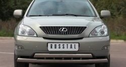 24 999 р. Защита переднего бампера (2 трубыØ75х42 мм, нержавейка) Russtal Lexus RX330 XU30 (2003-2006)  с доставкой в г. Тамбов. Увеличить фотографию 3