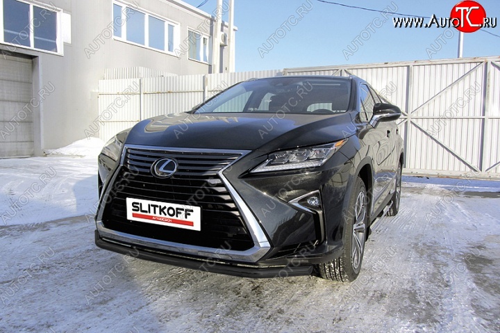 11 599 р. Защита переднего бампер Slitkoff Lexus RX350 AL20 дорестайлинг (2015-2019) (Цвет: серебристый)  с доставкой в г. Тамбов