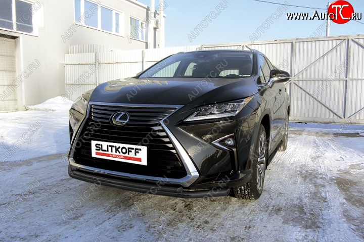 12 999 р. Защита переднего бампер Slitkoff Lexus RX350 AL20 дорестайлинг (2015-2019) (Цвет: серебристый)  с доставкой в г. Тамбов