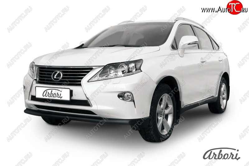 9 845 р. Защита переднего бампера Arbori (черная, 1 труба d57 mm). Lexus RX350 AL10 рестайлинг (2012-2015)  с доставкой в г. Тамбов