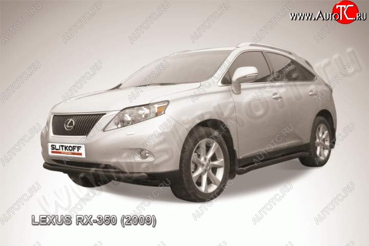 14 999 р. Защита переднего бампер Slitkoff Lexus RX350 AL10 дорестайлинг (2008-2012) (Цвет: серебристый)  с доставкой в г. Тамбов