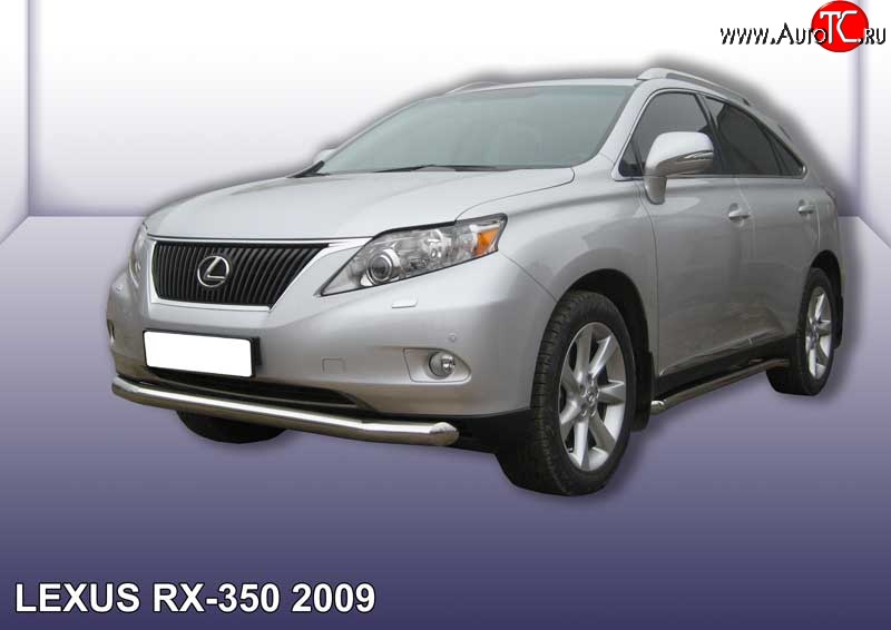 16 699 р. Одинарная защита переднего бампера диаметром 76 мм Slitkoff  Lexus RX350  AL10 (2008-2012) дорестайлинг (Нержавейка, Полированная)  с доставкой в г. Тамбов