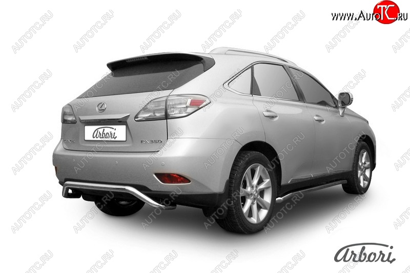 15 749 р. Защита заднего бампера Arbori (скоба, нержавейка, 1 труба d57 mm). Lexus RX350 AL10 дорестайлинг (2008-2012)  с доставкой в г. Тамбов