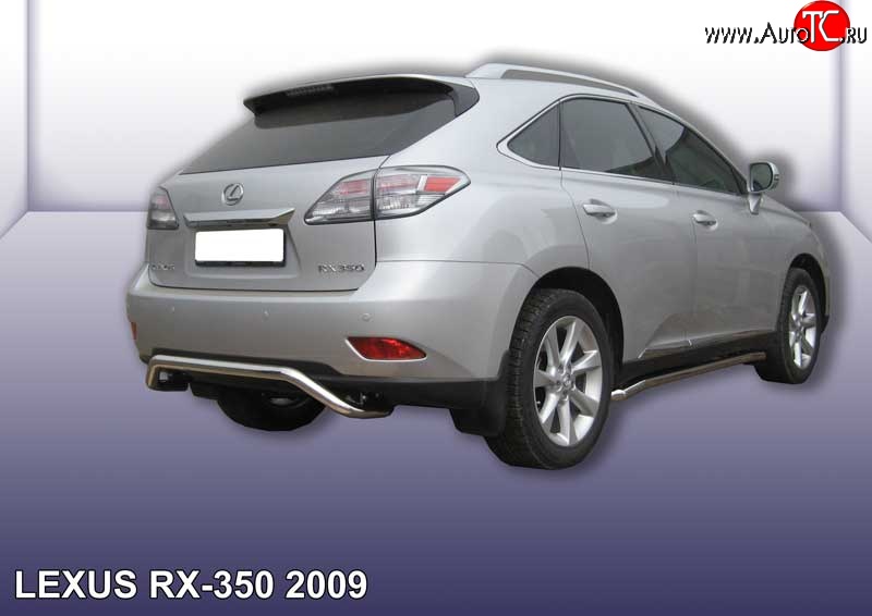 14 549 р. Фигурная защита заднего бампера диаметром 57 мм Slitkoff  Lexus RX350  AL10 (2008-2012) дорестайлинг (Нержавейка, Полированная)  с доставкой в г. Тамбов