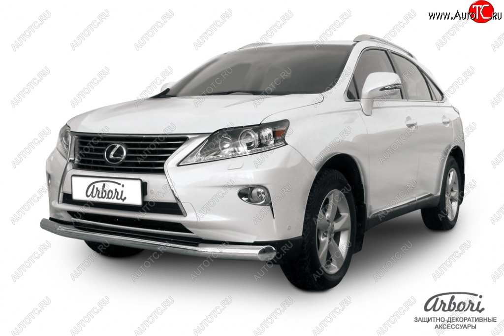 20 879 р. Защита переднего бампера Arbori (нержавейка, 1 труба d76 mm). Lexus RX350 AL10 рестайлинг (2012-2015)  с доставкой в г. Тамбов