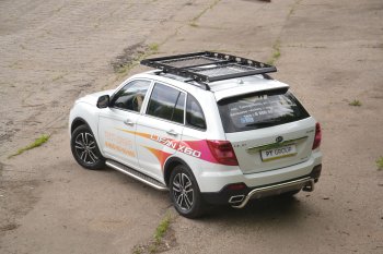 25 999 р. Порожки для ног из трубы Ø51 с алюминиевой площадкой Petroil Tuning Lifan X60 2-ой рестайлинг (2016-2024) (Нержавеющая полированная сталь)  с доставкой в г. Тамбов. Увеличить фотографию 3