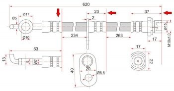 829 р. Тормозной шланг SAT (передний, левый, пр-во Таиланд)  Lifan Solano, Toyota Allion (T240), Corolla Fielder (E120), Corolla Runx (E120), Ipsum (ACM20), Isis (XM10), Noah (1,  2), Premio (T240,  T260), Prius (XW20), WILL  с доставкой в г. Тамбов. Увеличить фотографию 1