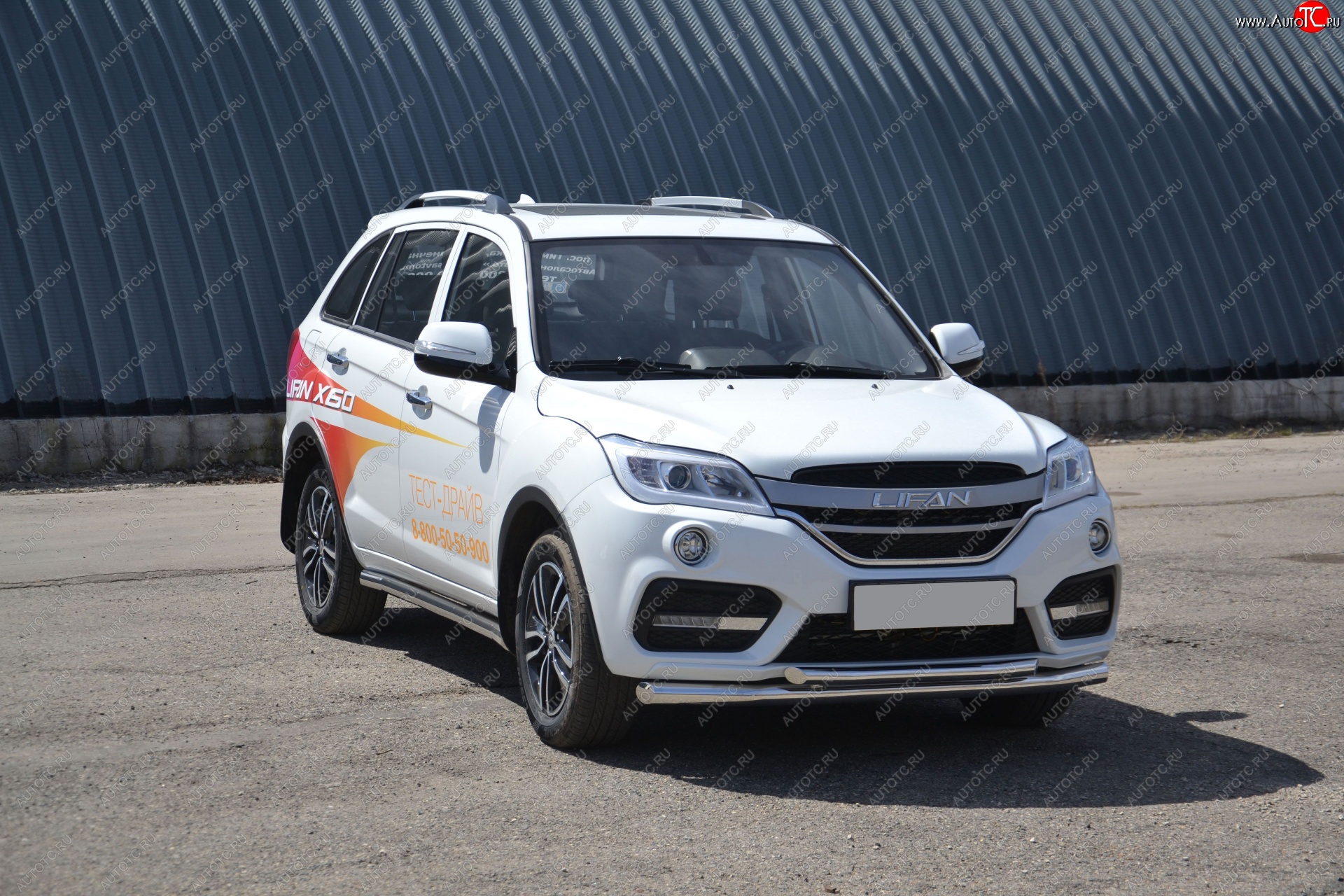 14 499 р. Защита переднего бампера двойная из труб d63/51 мм Petroil Tuning Lifan X60 2-ой рестайлинг (2016-2025) (Нержавеющая полированная сталь)  с доставкой в г. Тамбов