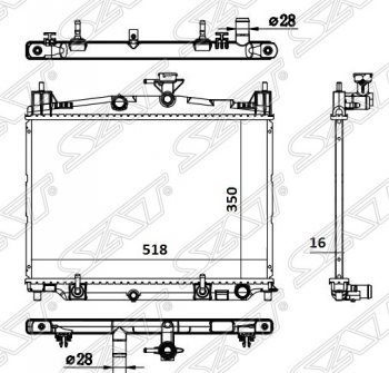 5 849 р. Радиатор двигателя SAT (пластинчатый, МКПП/АКПП) Mazda 2/Demio DE дорестайлинг (2007-2011)  с доставкой в г. Тамбов. Увеличить фотографию 1