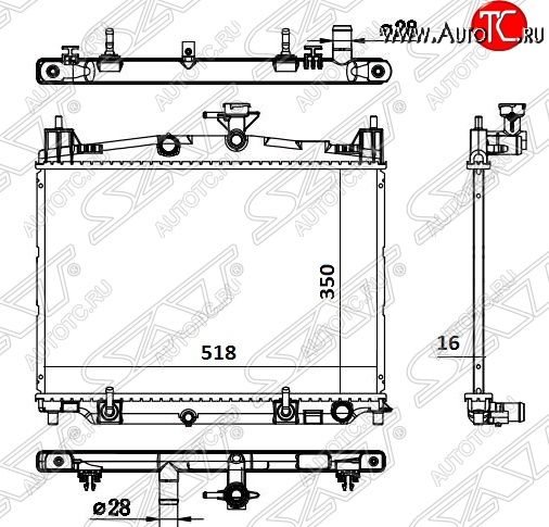 5 849 р. Радиатор двигателя SAT (пластинчатый, МКПП/АКПП) Mazda 2/Demio DE дорестайлинг (2007-2011)  с доставкой в г. Тамбов