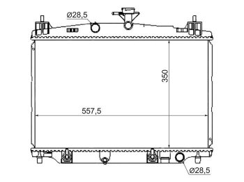 Радиатор двигателя SAT (пластинчатый, МКПП/АКПП) Mazda 2/Demio DE дорестайлинг (2007-2011)