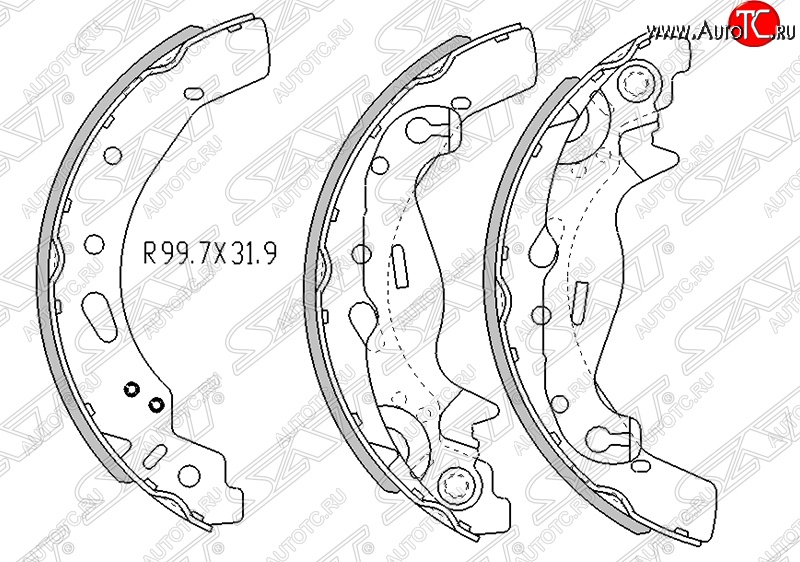 1 199 р. Колодки тормозные задние SAT  Mazda 2/Demio  DE (2007-2014) дорестайлинг, рестайлинг  с доставкой в г. Тамбов