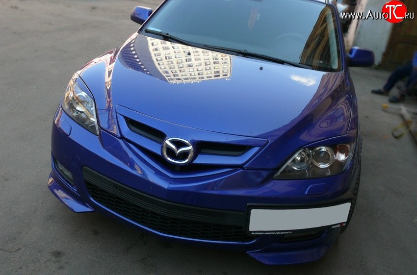 2 899 р. Накладки на передний бампер Sport  Mazda 3/Axela  BK (2003-2006) дорестайлинг, хэтчбэк (Неокрашенная)  с доставкой в г. Тамбов