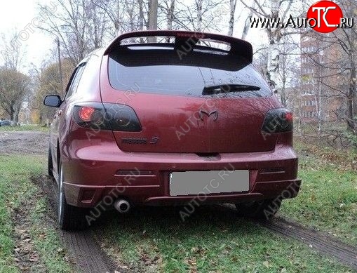 5 349 р. Накладка на задний бампер Sport CentreTuning Mazda 3/Axela BK дорестайлинг, хэтчбэк (2003-2006) (Неокрашенная)  с доставкой в г. Тамбов