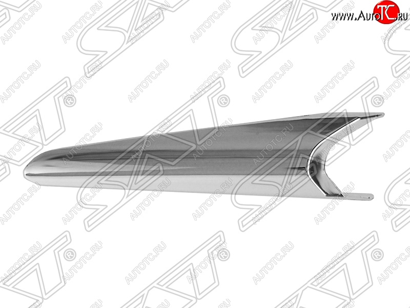 739 р. Левый молдинг на передний бампер SAT (хром) Mazda 3/Axela BM дорестайлинг, хэтчбэк (2013-2016) (Неокрашенный)  с доставкой в г. Тамбов