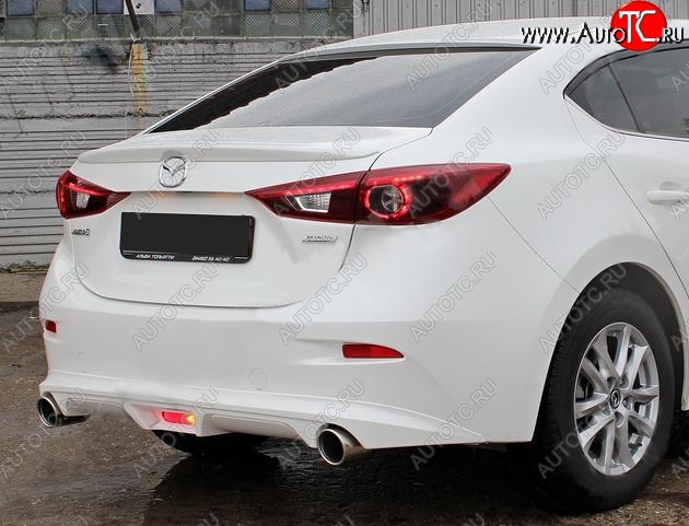 7 199 р. Диффузор заднего бампера Sport v1  Mazda 3/Axela  BM (2013-2016) дорестайлинг, хэтчбэк (Неокрашенная)  с доставкой в г. Тамбов