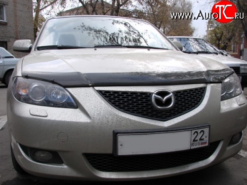 2 599 р. Дефлектор капота NovLine  Mazda 3/Axela  BK (2003-2009) дорестайлинг седан, рестайлинг седан  с доставкой в г. Тамбов