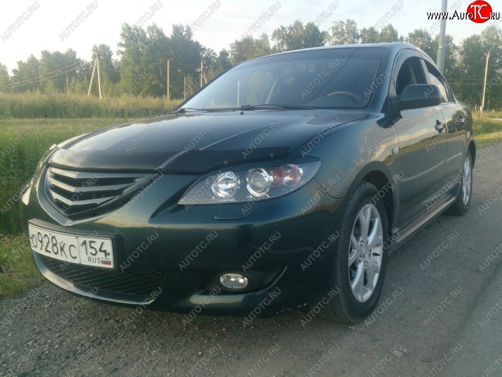 3 189 р. Решётка радиатора Корнер Mazda 3/Axela BK дорестайлинг седан (2003-2006) (Неокрашенная)  с доставкой в г. Тамбов