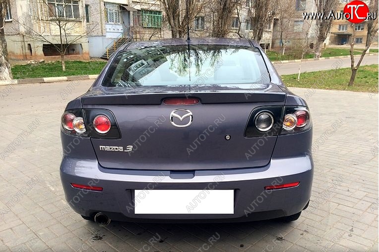 3 449 р. Лип спойлер SEDAN SPORT Mazda 3/Axela BK дорестайлинг седан (2003-2006) (Неокрашенный)  с доставкой в г. Тамбов