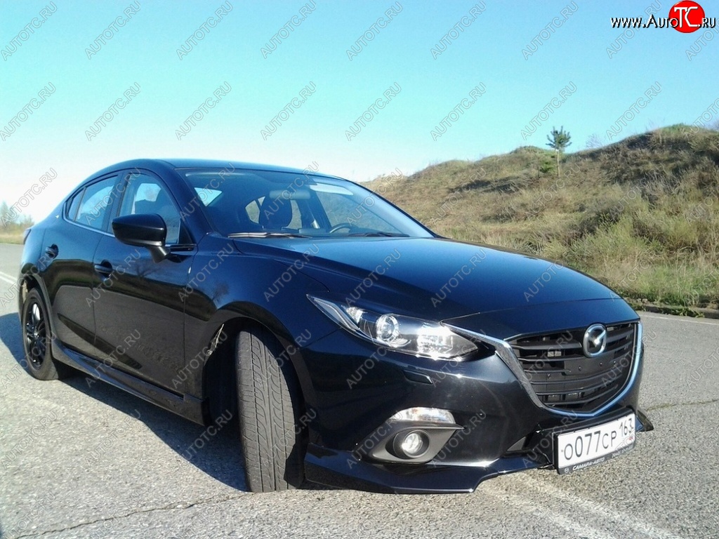 3 889 р. Клыки на передний бампер Style Mazda 3/Axela BM дорестайлинг седан (2013-2016) (Неокрашенные)  с доставкой в г. Тамбов