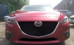 1 469 р. Нижняя сетка на бампер Russtal (черная) Mazda 3/Axela BM дорестайлинг седан (2013-2016)  с доставкой в г. Тамбов. Увеличить фотографию 2