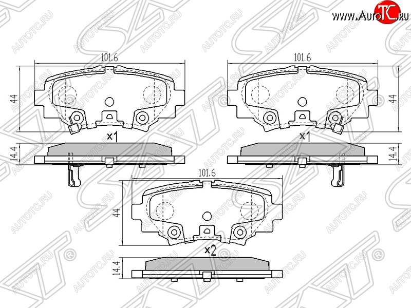 899 р. Колодки тормозные SAT (задние)  Mazda 3/Axela  BM (2013-2016) дорестайлинг седан  с доставкой в г. Тамбов