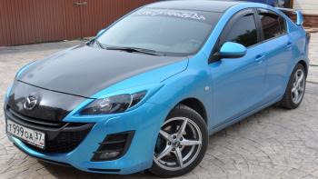 1 859 р. Реснички на фары MV-Tuning  Mazda 3/Axela  BL (2009-2013) дорестайлинг седан, дорестайлинг, хэтчбэк 5 дв., рестайлинг седан, рестайлинг, хэтчбэк (Неокрашенные)  с доставкой в г. Тамбов. Увеличить фотографию 1