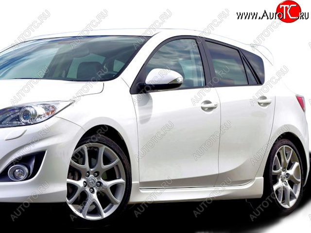 7 899 р. Накладки порогов MPS СТИЛЬ  Mazda 3/Axela  BL (2009-2011) дорестайлинг, хэтчбэк 5 дв. (Неокрашенные)  с доставкой в г. Тамбов