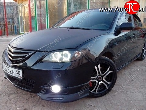 2 599 р. Клыки на передний бампер Style  Mazda 3/Axela  BK (2003-2006) дорестайлинг седан (Неокрашенные)  с доставкой в г. Тамбов